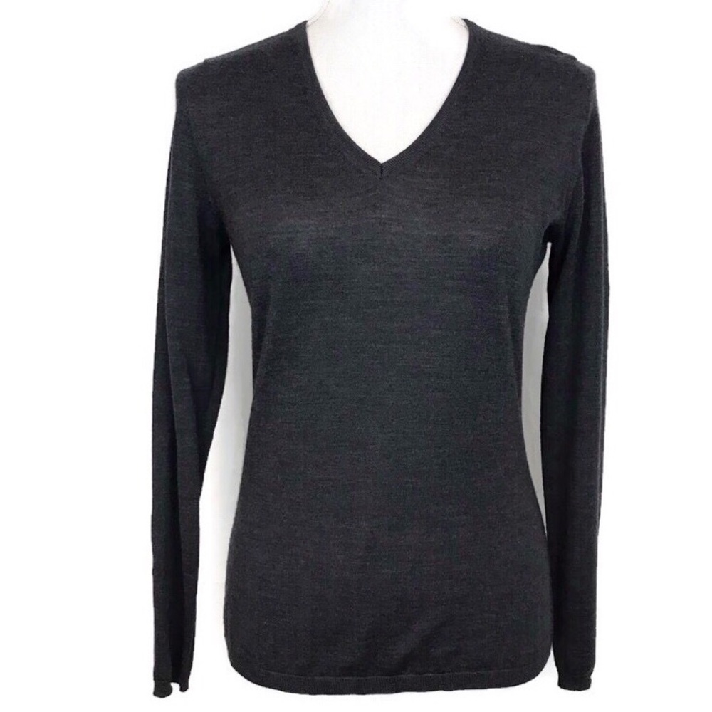MaxMara Vneck wool sweater Gray. S